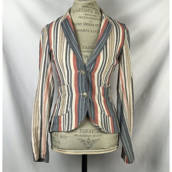 Anthropologie Porridge Beachtown Blazer Striped - Picture 2 of 12